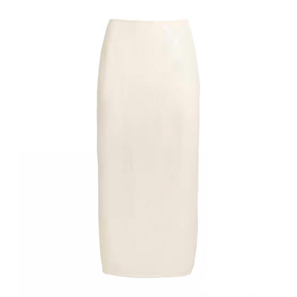 NEW AER women's sequin midi skirt in beige